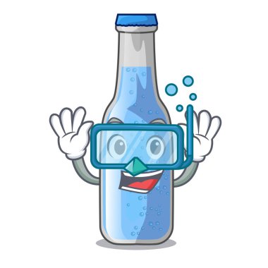 Çizgi film tablo vektör çizim yakın dalış soda su şişesi