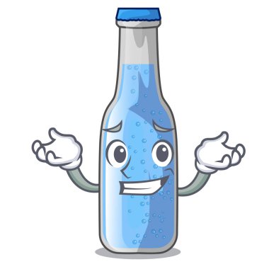 Çizgi film tablo vektör çizim yakınındaki sırıtan soda su şişesi