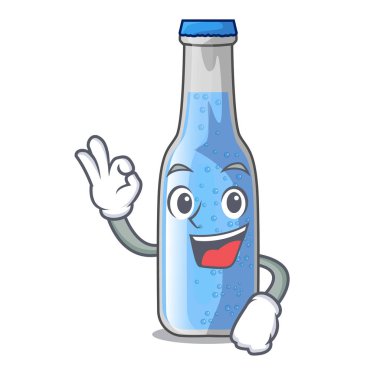 Soda su şişesi karikatür tablo vektör çizim yakınındaki Tamam