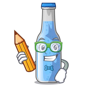 Öğrenci soda su şişesi karikatür tablo vektör çizim yakınındaki