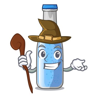 Cadı bardak soda su üzerinde karakter vektör çizim