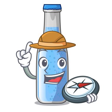 Explorer bardak soda su üzerinde karakter vektör çizim