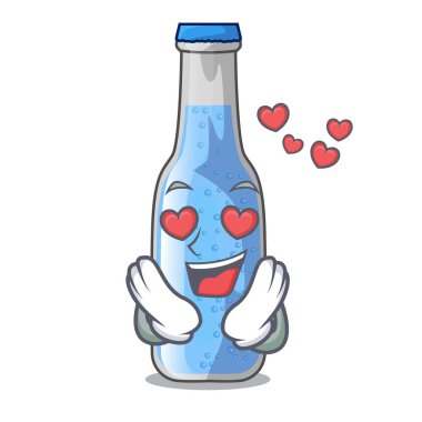 Aşk bardak soda su üzerinde karakter vektör çizim içinde