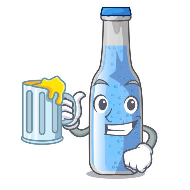 Suyu bardak soda su üzerinde karakter vektör çizim ile