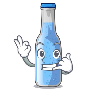 Beni şişe soda maskot vektör illüstrasyon izole su ara
