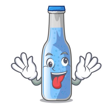 Deli şişe maden suyu maskot vektör illüstrasyon izole