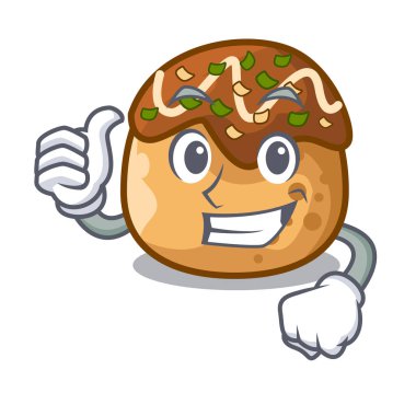 Ahtapot topları gıda vektör çizim takoyaki karakter yaşasın