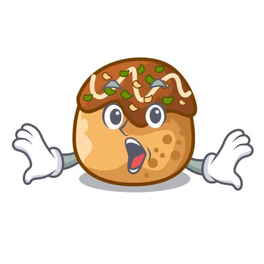 Sürpriz takoyaki topları diisolasi bir maskot vektör çizim üzerinde