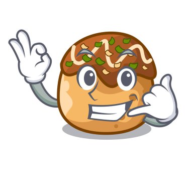 Beni ara takoyaki hayalarına bir karikatür vektör çizim şekil