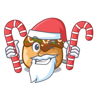 Şeker kan ile Santa topları bir karikatür vektör çizim şekil