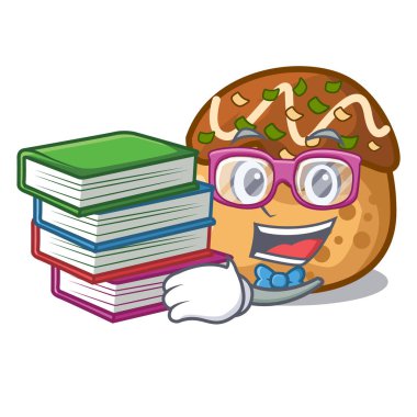 Öğrenci kitap kan ile şekil topları bir karikatür vektör çizim