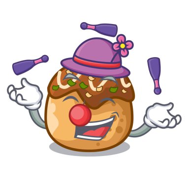 Bir çizgi film vektör çizim Takoyaki şekil topları hokkabazlık