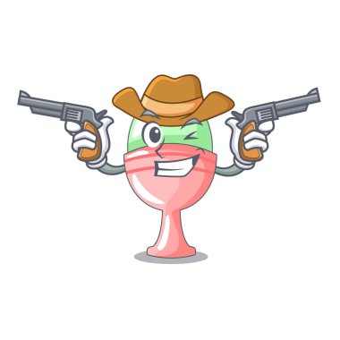 Kovboy haşlanmış yumurta Kupası maskotu vektör illüstrasyon izole