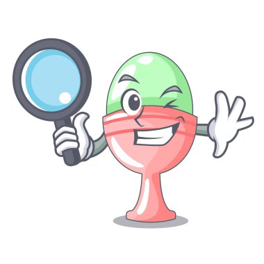 Dedektif renkli Paskalya yortusu yumurta Kupası karikatür vektör çizim