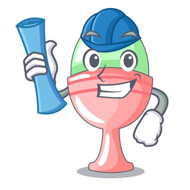 Mimar renkli Paskalya yumurta Kupası karikatür vektör çizim