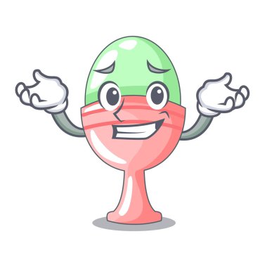 Kupası karikatür vektör çizim sırıtan renkli Paskalya yortusu yumurta