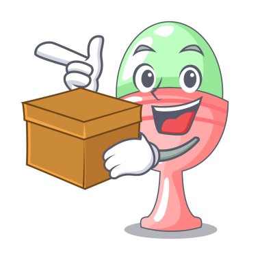 Kutu renkli Paskalya yumurta ile Kupası karikatür vektör çizim