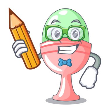 Öğrenci renkli Paskalya yumurta Kupası karikatür vektör çizim