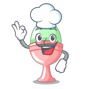 Şef renkli Paskalya yumurta Kupası karikatür vektör çizim