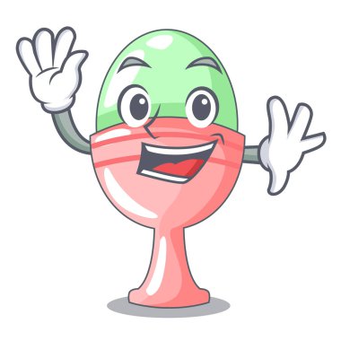 Renkli Paskalya yortusu yumurta Kupası karikatür vektör çizim içinde sallayarak