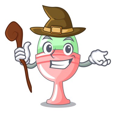 Çizgi film vektör çizim organik tavuk yumurta haşlanmış cadı