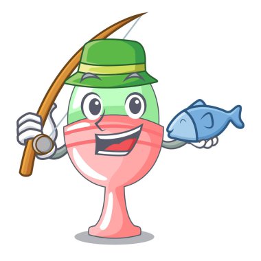 Çizgi film vektör çizim organik tavuk yumurta haşlanmış balık tutma