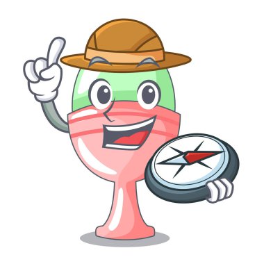 Çizgi film vektör çizim organik tavuk yumurta haşlanmış explorer