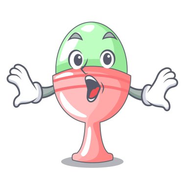 Haşlanmış organik tavuk yumurta karikatür vektör çizim şaşırttı