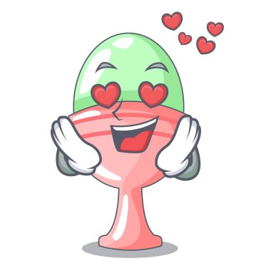 Aşık karikatür vektör çizim organik tavuk yumurta haşlanmış