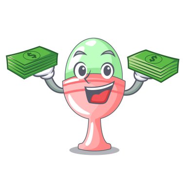 Para ile karikatür vektör çizim organik tavuk yumurta haşlanmış