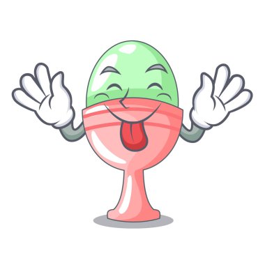 Karakter vektör illüstrasyon izole yumurtalık içinde dışarı dil