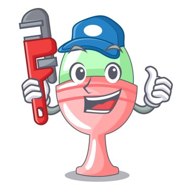 Tesisatçı karakter vektör illüstrasyon izole yumurta Kupası