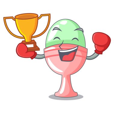 Karakter vektör illüstrasyon izole yumurtalık boks şampiyonu