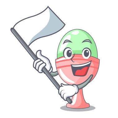 Karakter vektör illüstrasyon izole yumurtalık ile bayrak