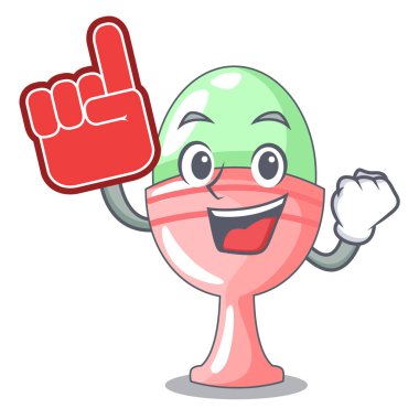 Yumurtalık karakter vektör illüstrasyon izole köpük parmak