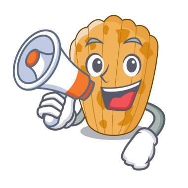 Form madeleine karikatür vektör çizim ile megafon çerezleri