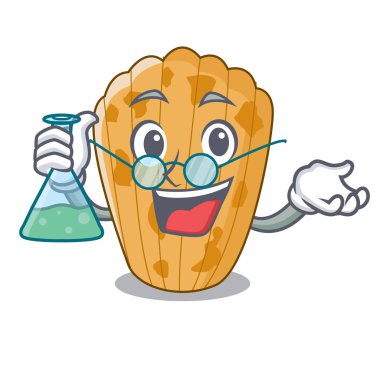 Maskot vektör illüstrasyon izole Profesör kek madeleine Fransız