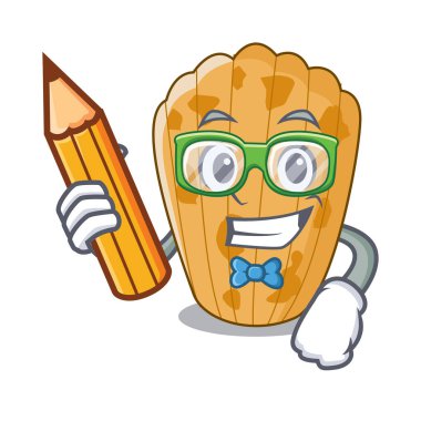 Maskot vektör illüstrasyon izole öğrenci pasta madeleine Fransız