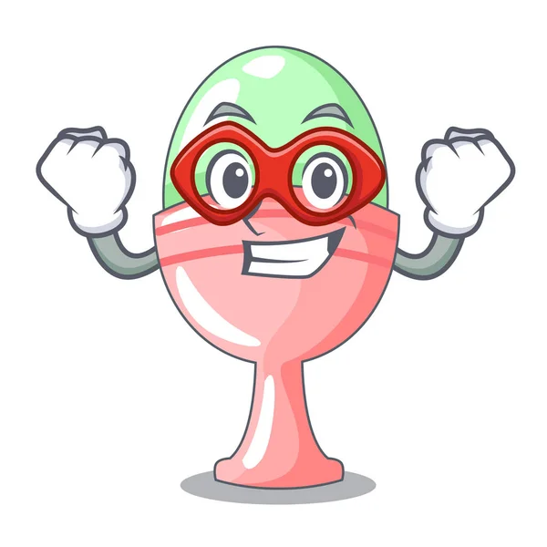Pahlawan Super Berwarna Easter Egg Dalam Cup Cartoon Vector Illustration - Stok Vektor