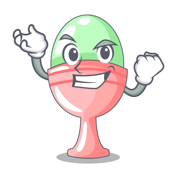 Sukses Berwarna Easter Telur Dalam Cup Cartoon Vector Ilustrasi - Stok Vektor