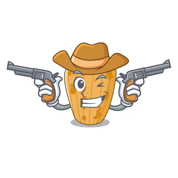 Cowboy Biscotti Nella Forma Madeleine Cartone Animato Vettoriale Illustrazione — Vettoriale Stock