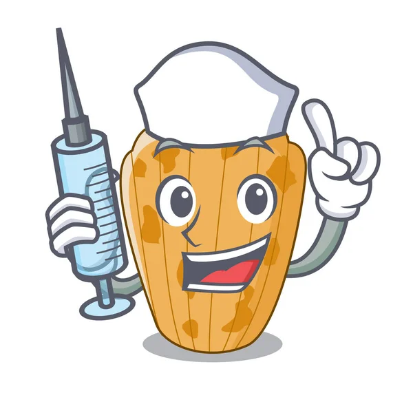 Maskot vektör illüstrasyon izole hemşire kek madeleine Fransız