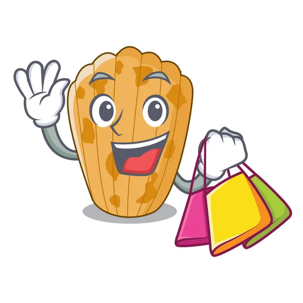 Pastel Compras Madeleine Francés Aislado Ilustración Vector Mascota — Vector de stock