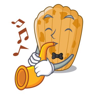 Trompet pastayla madeleine karakter bir ev yapımı geleneksel vektör çizim