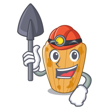 Madenci kek madeleine karakter bir ev yapımı geleneksel vektör çizim