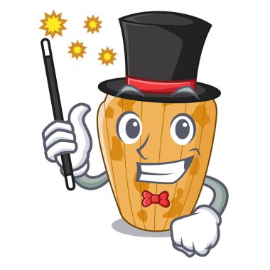 Sihirbaz kek madeleine şekil ev yapımı çizgi film vektör çizim