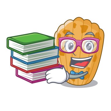 Öğrenci kitap pasta madeleine şekil ev yapımı çizgi film vektör çizim ile
