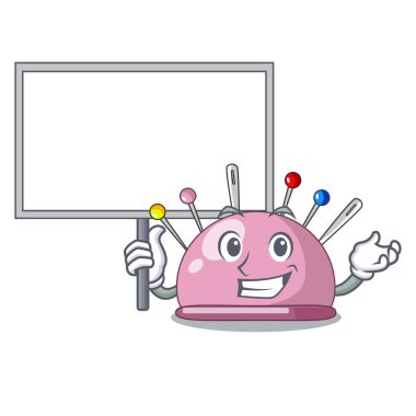 Bir iğnelik karikatür vektör çizim kurulu hasır sepet getir