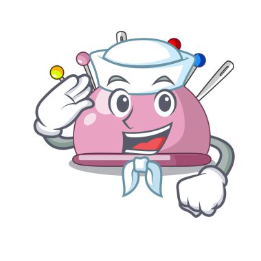 Denizci hasır sepet bir iğnelik karikatür vektör çizim üzerinde