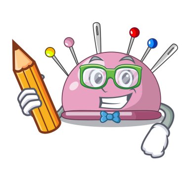 Öğrenci iğnelik bir karakter iğneler simge vektör çizim ile